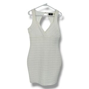 GUESS Suri Ivory Textured Bodycon Sheath Dress Quiet Luxury Old Money Sz 12 NWT